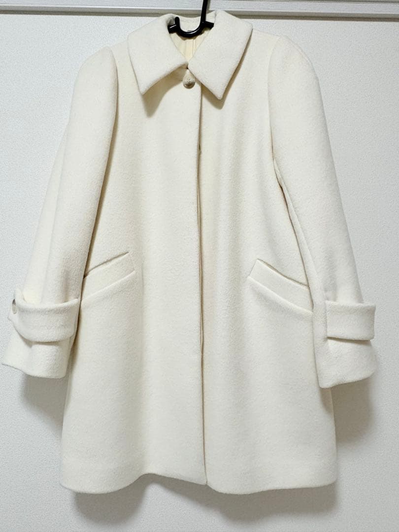 【美品】スナイデル snidel ステンカラーIラインウールコート アイボリー