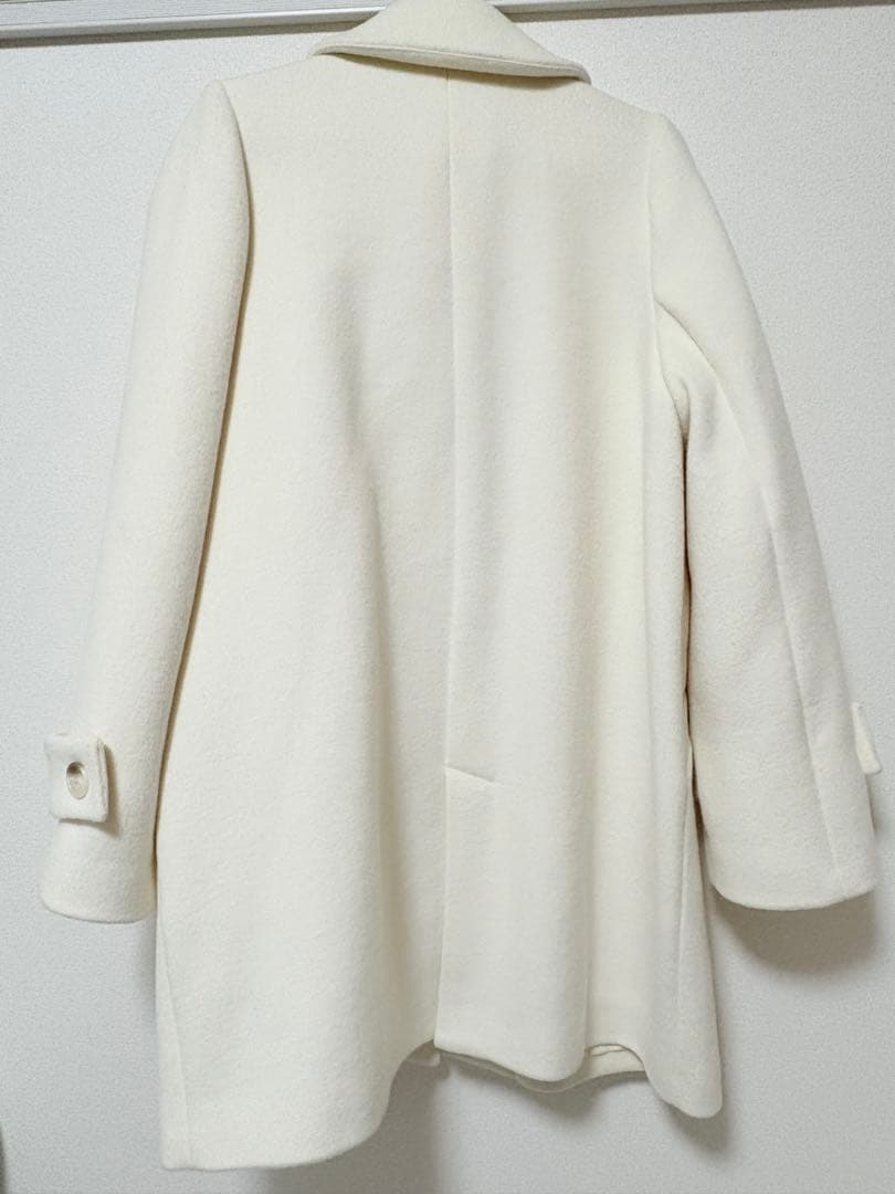 【美品】スナイデル snidel ステンカラーIラインウールコート アイボリー