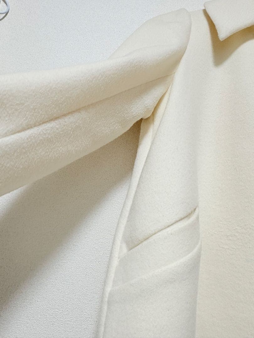 【美品】スナイデル snidel ステンカラーIラインウールコート アイボリー