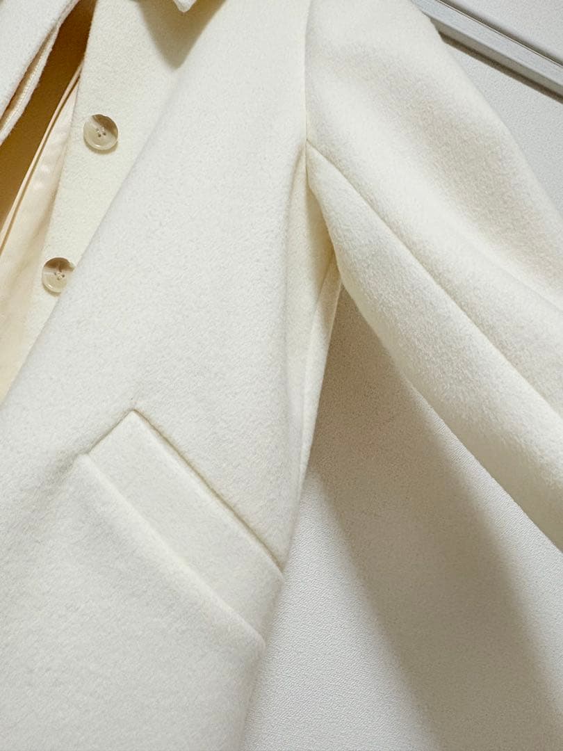 【美品】スナイデル snidel ステンカラーIラインウールコート アイボリー