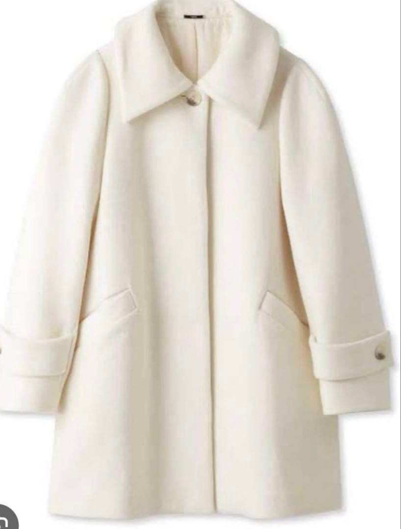 【美品】スナイデル snidel ステンカラーIラインウールコート アイボリー