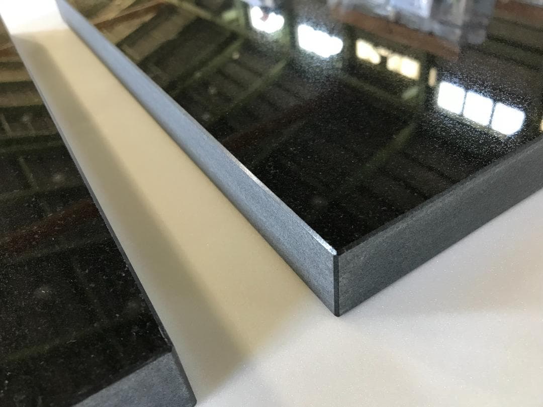 天然黒御影石 山西黒 オーディオボード●350×275×25● 2枚　ペア