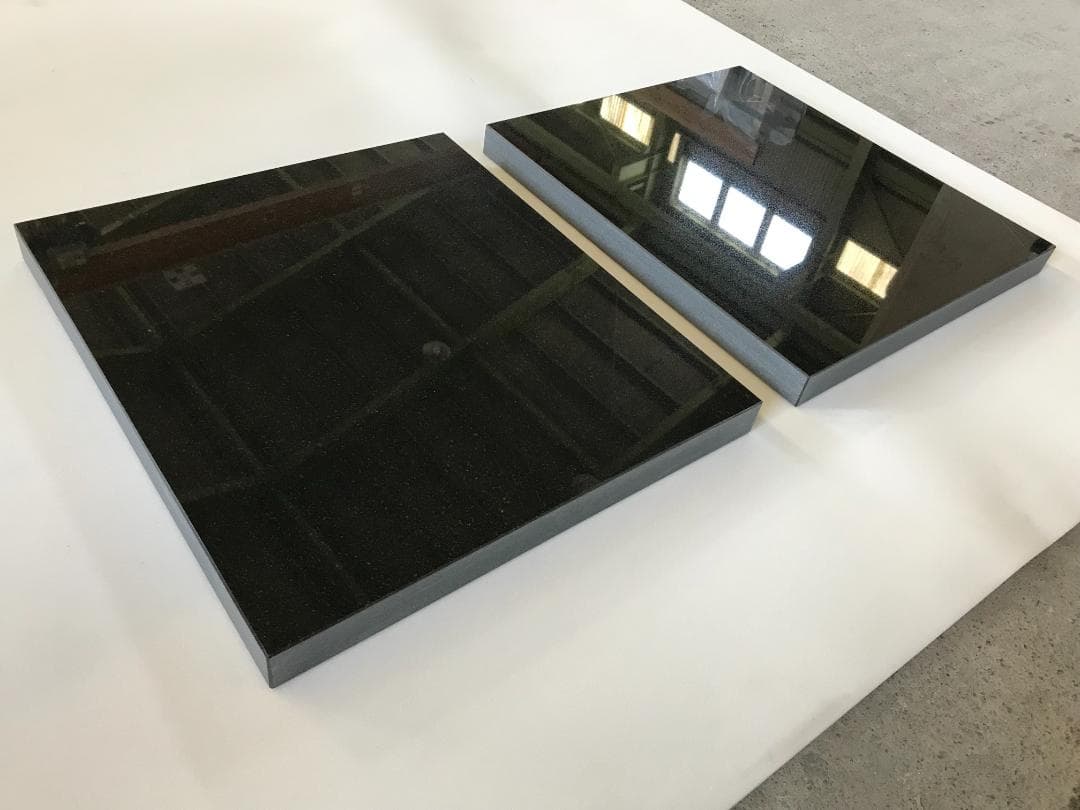 天然黒御影石 山西黒 オーディオボード●350×275×25● 2枚　ペア