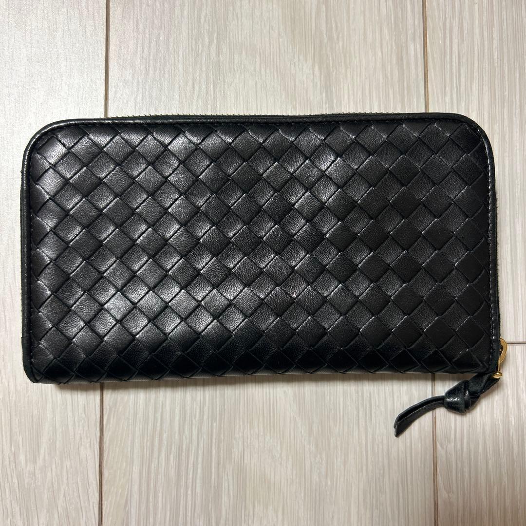 Bottega Veneta ブラックレザー長財布