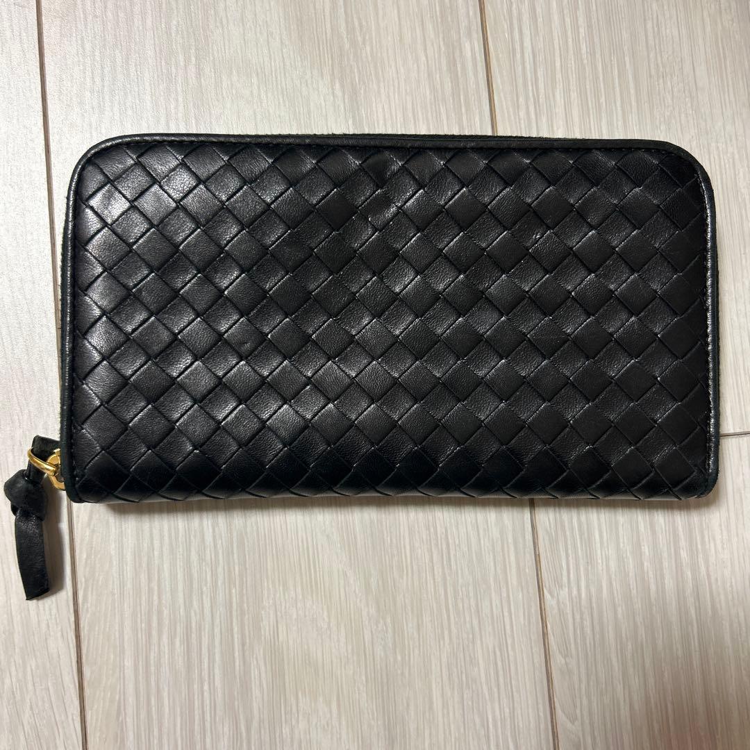 Bottega Veneta ブラックレザー長財布