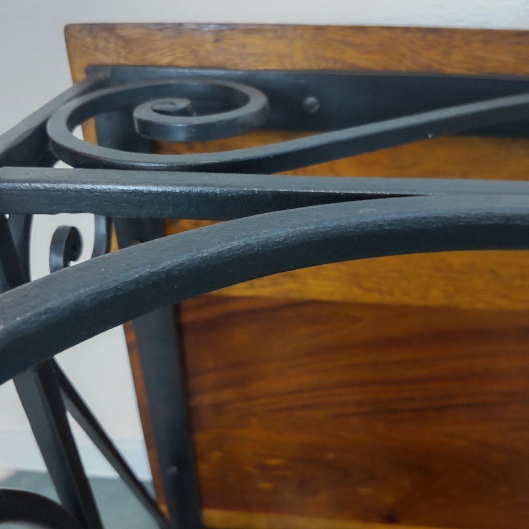 【天然木とアイアンのサイドテーブル】シーシャムウッド/インド家具/アジアン