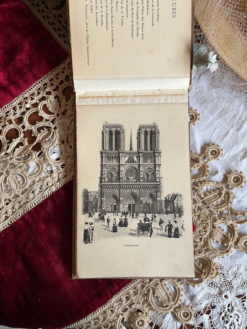 ◆フランスアンティーク1900年初頭パリ写真集ノートルダムルーヴル紙ものアルバム
