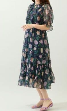 【未使用級♡2025モデル】希少46 ローズティアラ　フラワープリントワンピース