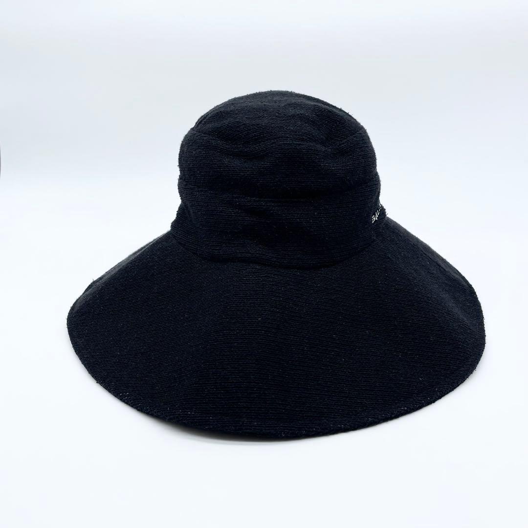 【美品】バレンシアガ　バケットハット　ブラック ロゴ入り　日本製