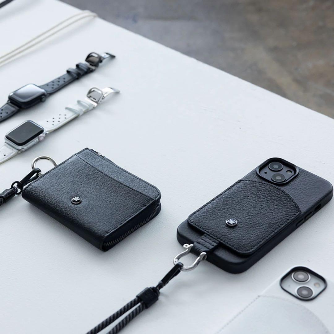 【美品】eponas ジップ レザー ウォレット AirTagポケット付