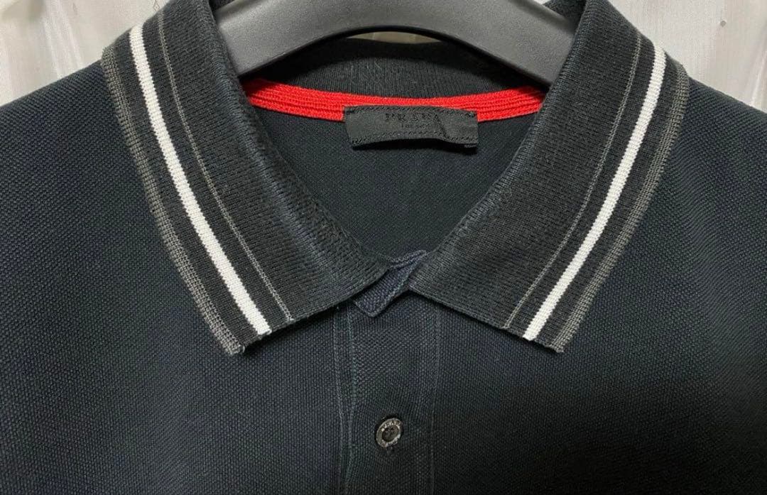 PRADA 2014 半袖ポロシャツ 鹿の子 ライン