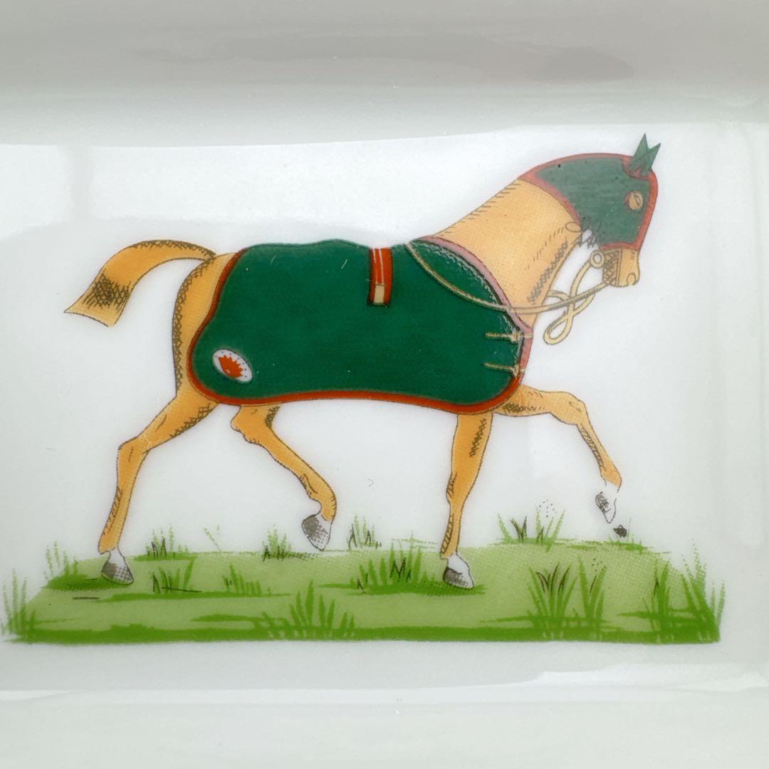 HERMES エルメス 灰皿 馬柄 アッシュトレイ 小物入れ 陶器 未使用 箱付