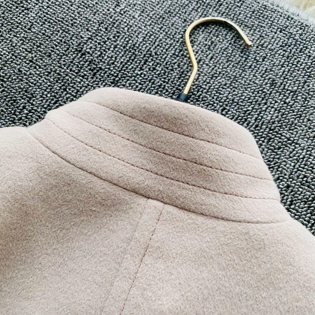 レリアン●極美品●日本製アンゴラ100% Aライン翡翠釦スタンドカラーコート L