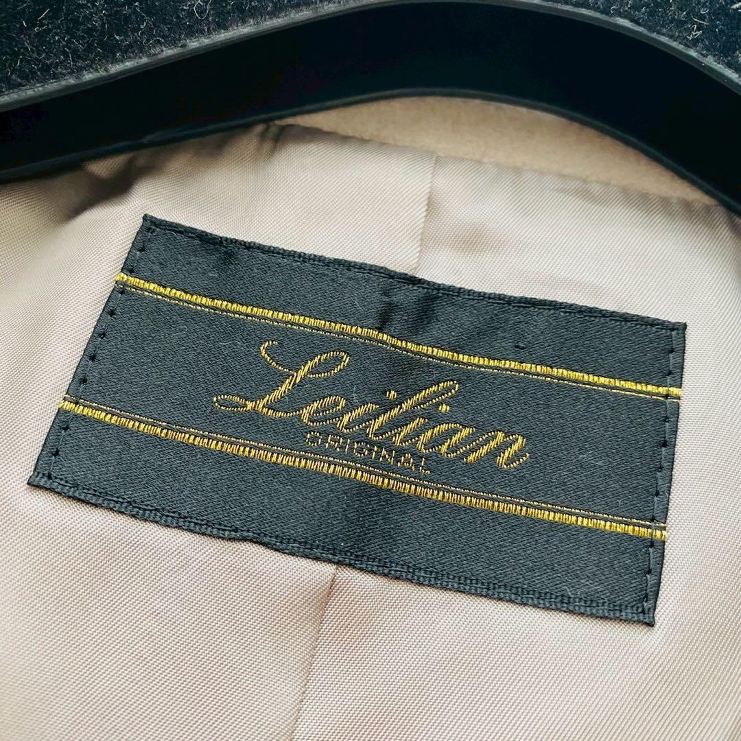 レリアン●極美品●日本製アンゴラ100% Aライン翡翠釦スタンドカラーコート L