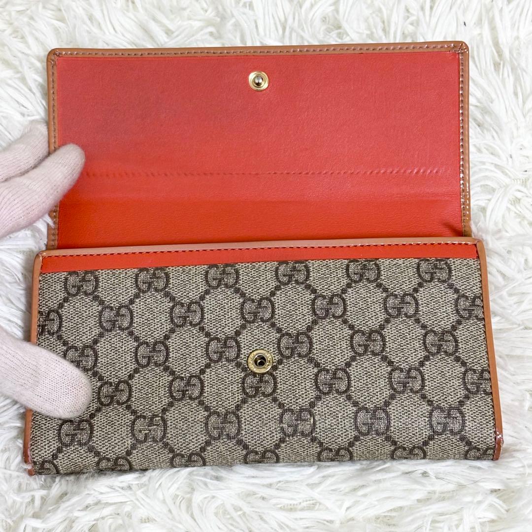 グッチ　長財布　二つ折り財布　リボン　インターロッキング　GGスプリーム　PVC