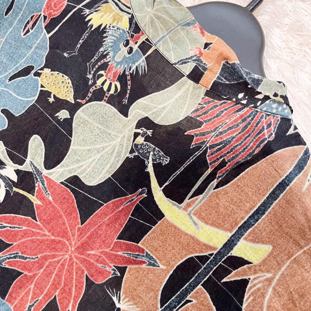 ヨーガンレール　ロングワンピース　動物　葉っぱ　民族　ワニ