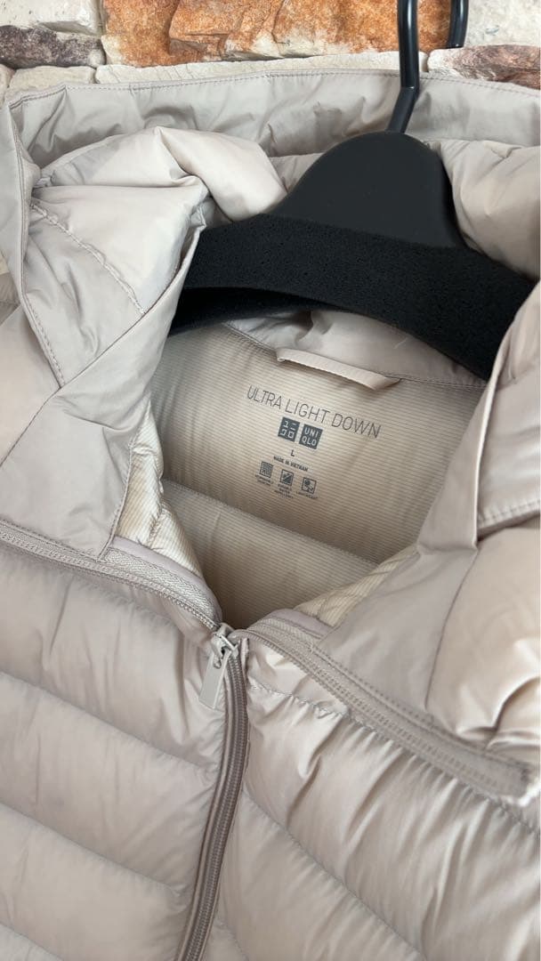 【未使用】ユニクロ　ウルトラライトダウンロングコート　Lサイズ　 ベージュ
