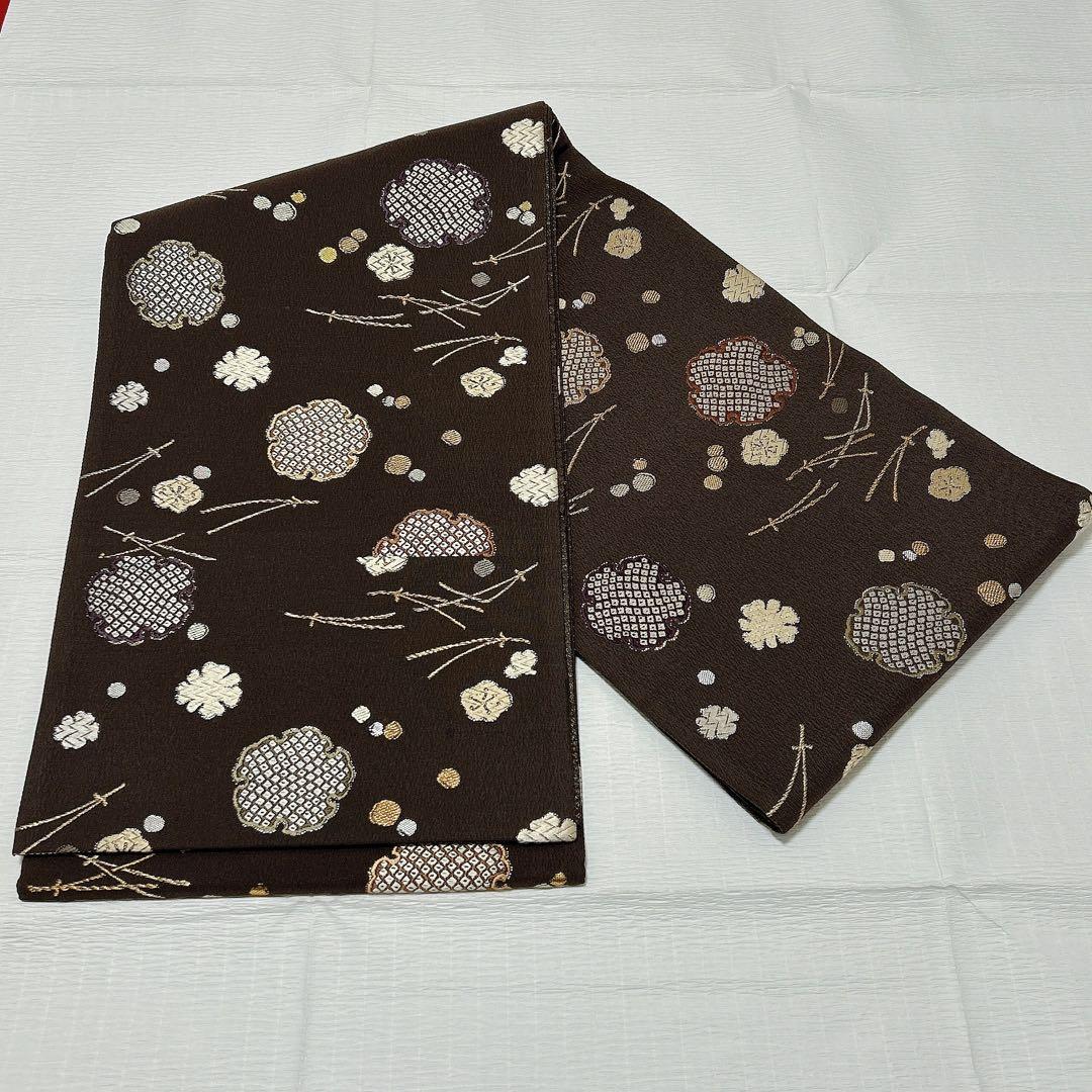 【専用】織文意匠鈴木　袋帯　唐織　西陣織　正絹　金銀糸　落款あり　福楽錦