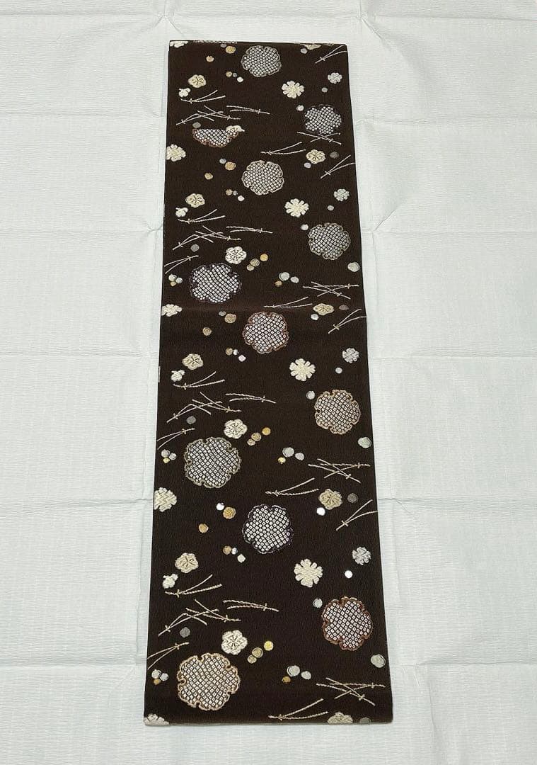 【専用】織文意匠鈴木　袋帯　唐織　西陣織　正絹　金銀糸　落款あり　福楽錦