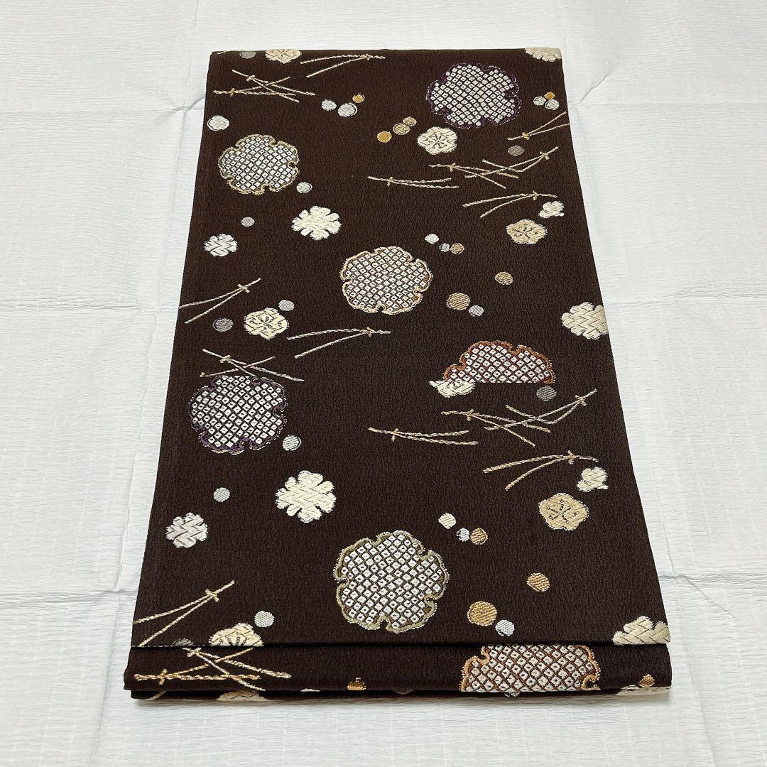 【専用】織文意匠鈴木　袋帯　唐織　西陣織　正絹　金銀糸　落款あり　福楽錦