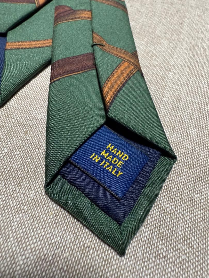 Ralph Lauren／ヴィンテージプリントタイ／グリーン／Italy製