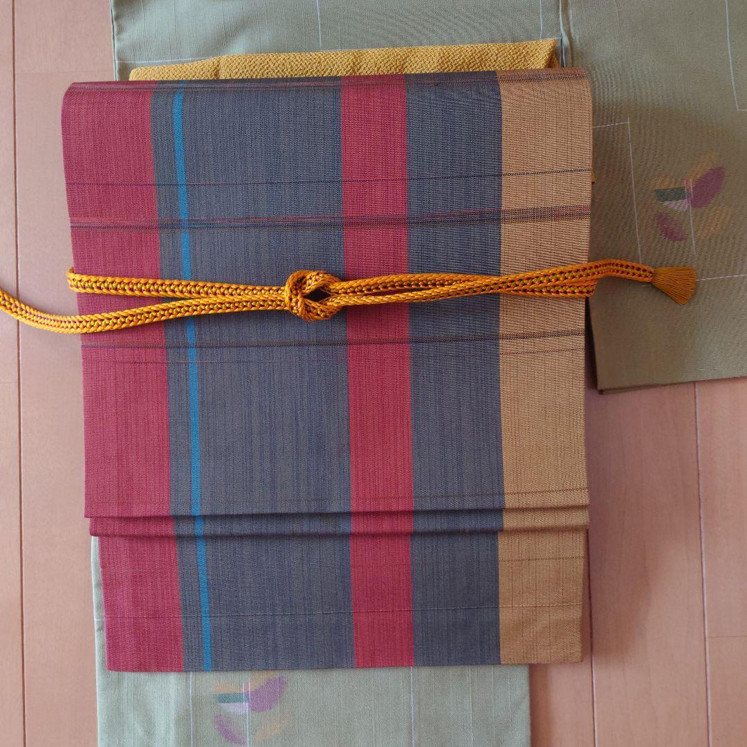 KEI【新品未使用極美品】紬小紋フルセット　正絹　袷　紬　九寸名古屋帯