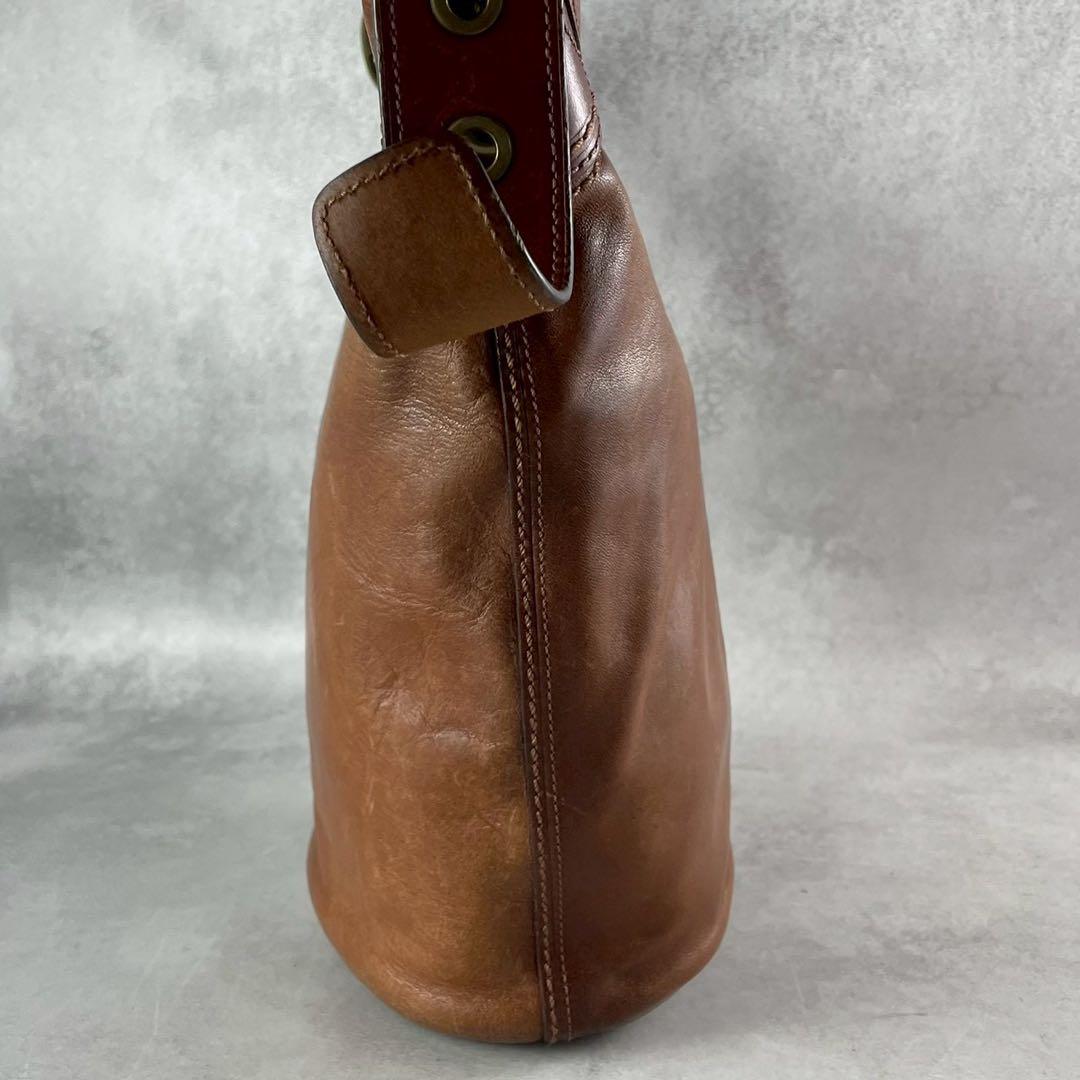 ✨美品✨コーチ　ブリーカー　ショルダーバッグ バケツ型　レザー　ブラウン