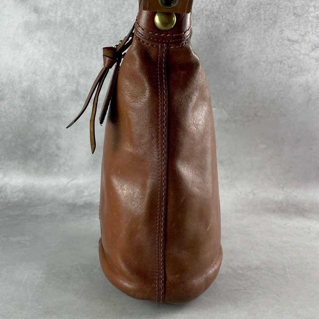 ✨美品✨コーチ　ブリーカー　ショルダーバッグ バケツ型　レザー　ブラウン