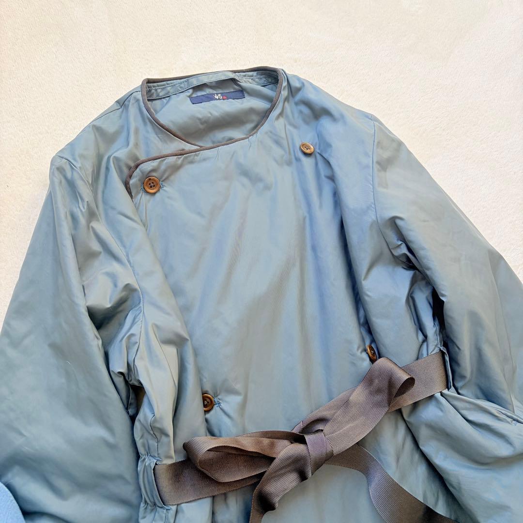 ❁45R/45rpm ナイロン中綿コート プリマロフト ロング丈リボン付き