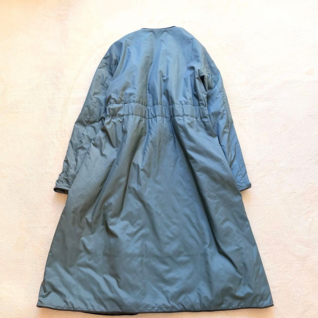 ❁45R/45rpm ナイロン中綿コート プリマロフト ロング丈リボン付き