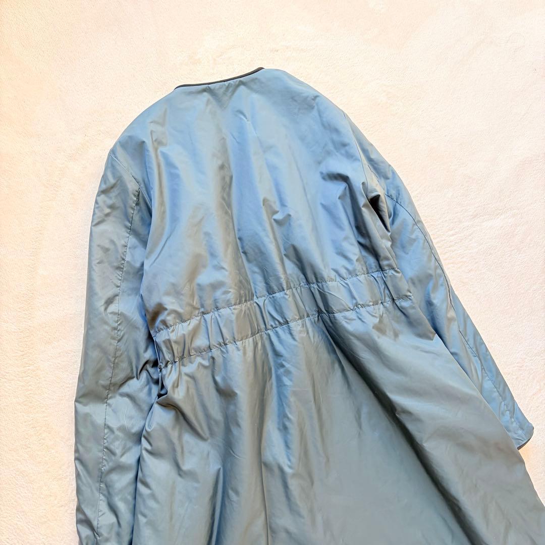 ❁45R/45rpm ナイロン中綿コート プリマロフト ロング丈リボン付き