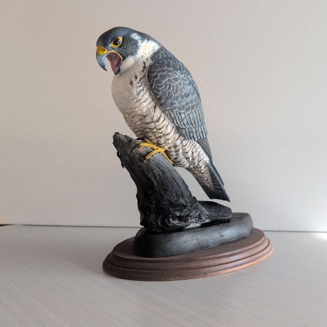 ok0330さま専用 ハヤブサとオオルリ 木彫りの野鳥　野鳥彫刻