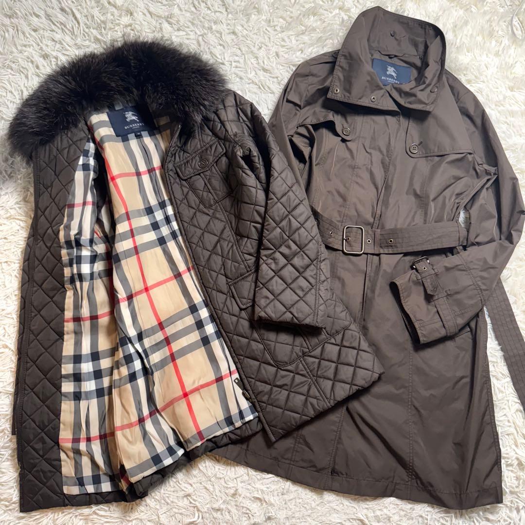 バーバリーロンドン 4WAY ロングコート　キルティングライナー　メガチェック