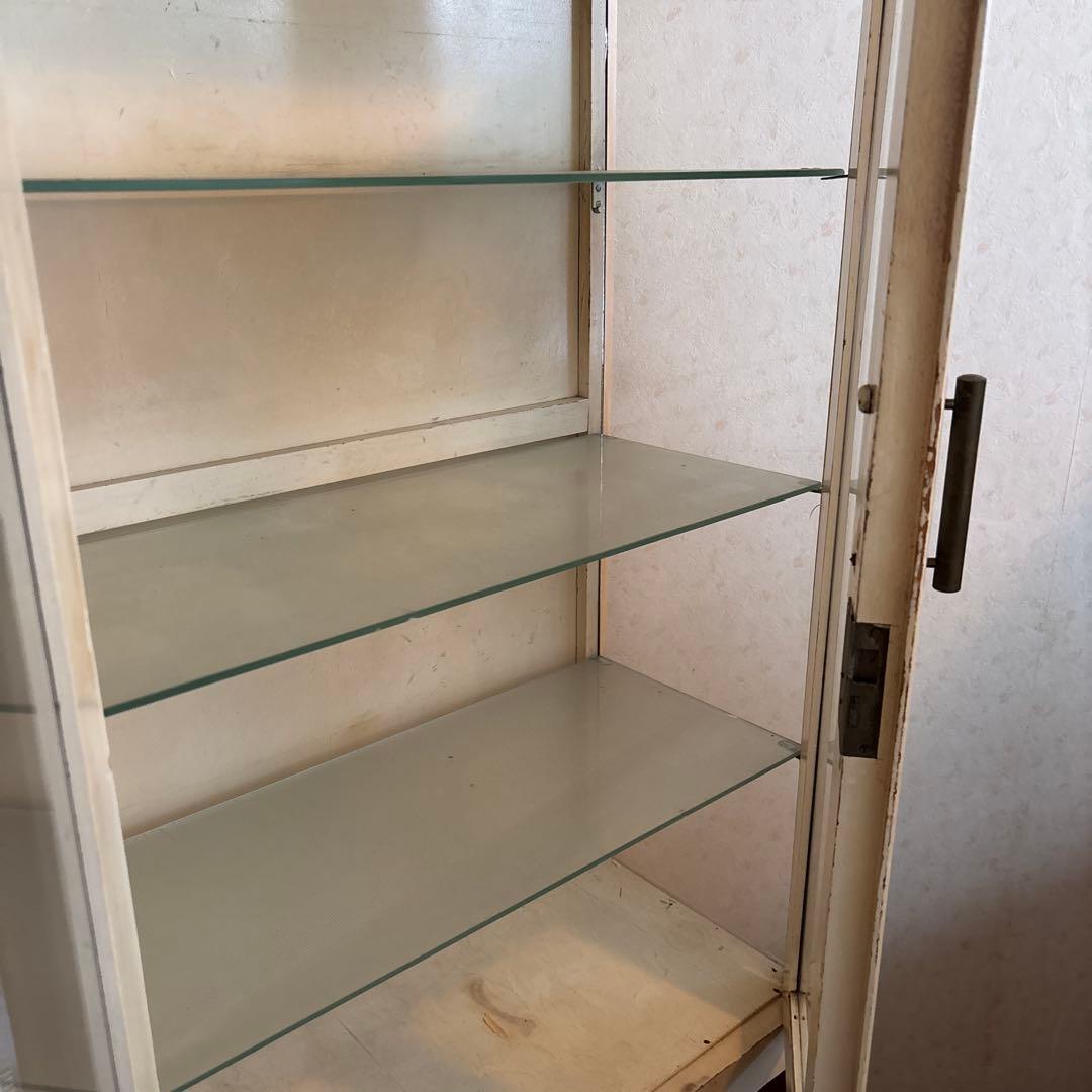 アンティーク　木製医療棚