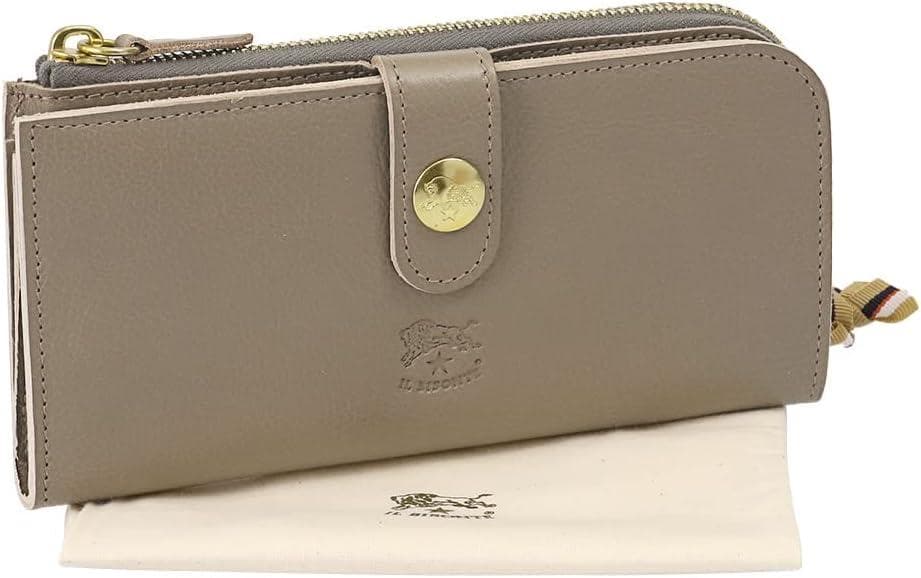 [イルビゾンテ] 2つ折り長財布　小銭入れ付 L字ファスナー　グレージュ