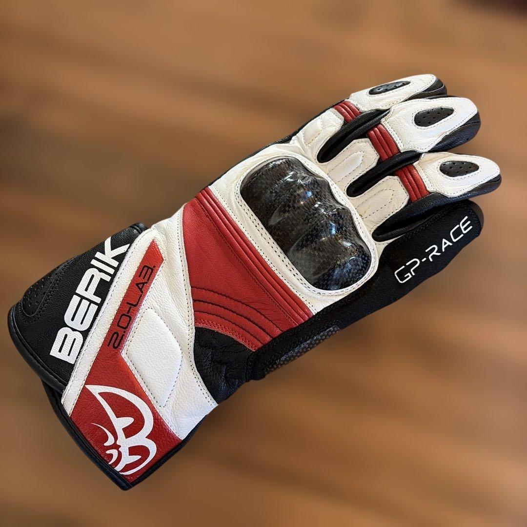 BERIK G175 バイクグローブ 赤/白レーシンググローブ　サイズ2XL