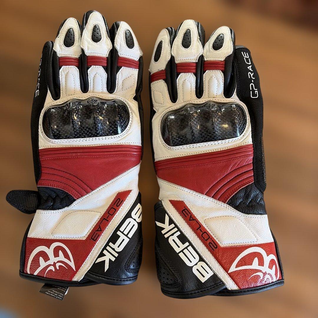 BERIK G175 バイクグローブ 赤/白レーシンググローブ　サイズ2XL