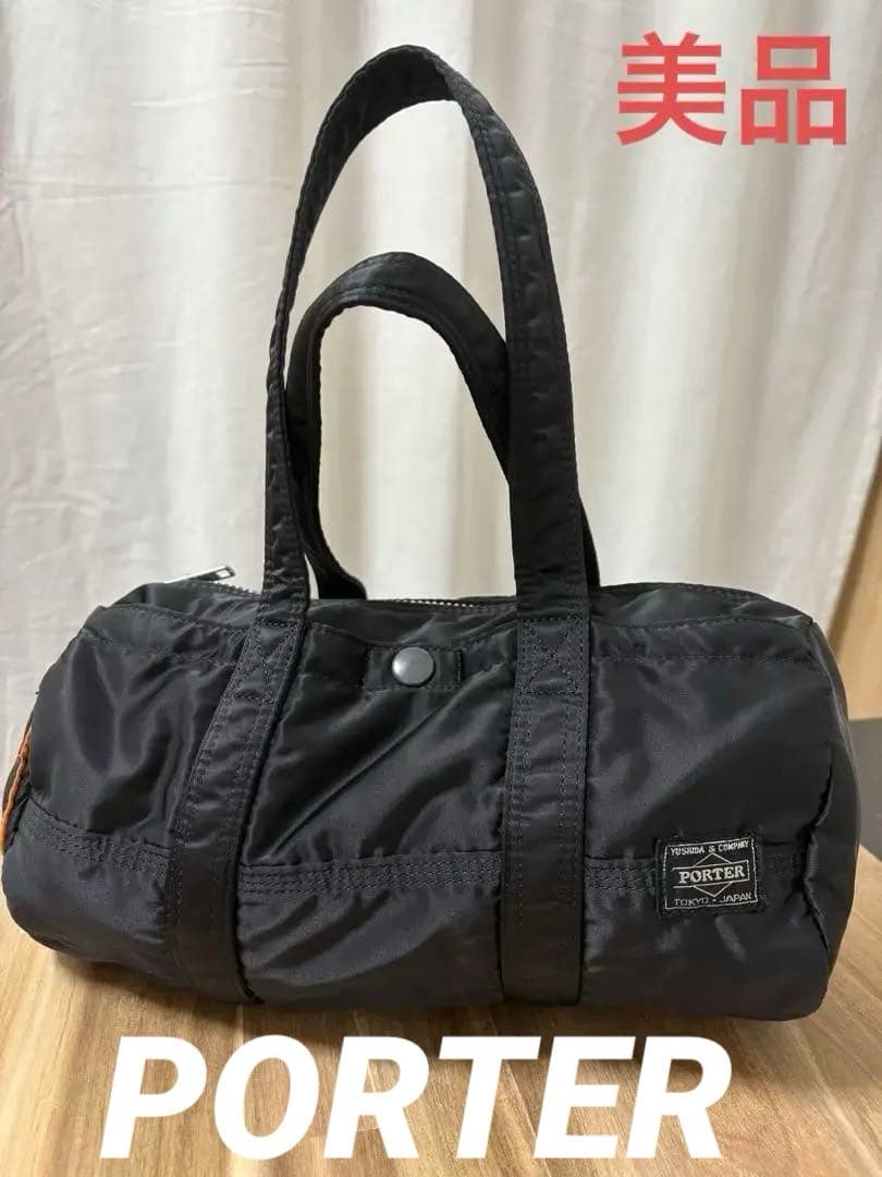 希少極美品　Porter タンカー　ボストンバッグ　ブラック　ナイロン　オレンジ