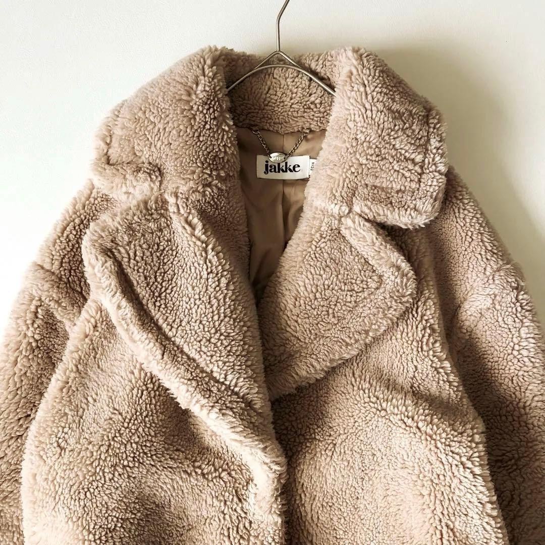 2970A美品　ジャッキー　テディベアロングコート　ベージュ　M