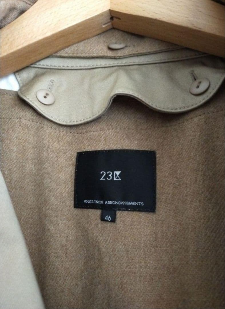 美品 23区 大きいサイズ46 コットンギャバトレンチコート 蛯原友里さん着用