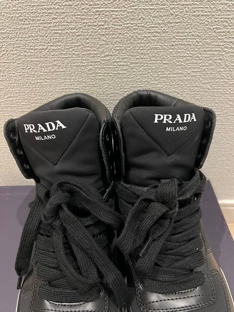 B*C様 PRADA ハイカットスニーカー ブラック　レディース　25.5cm