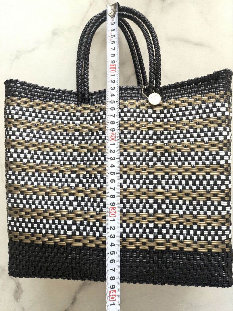 レトラ ゴールド✕ブラック かごバッグ メルカドバッグ Letra 黒金 美品