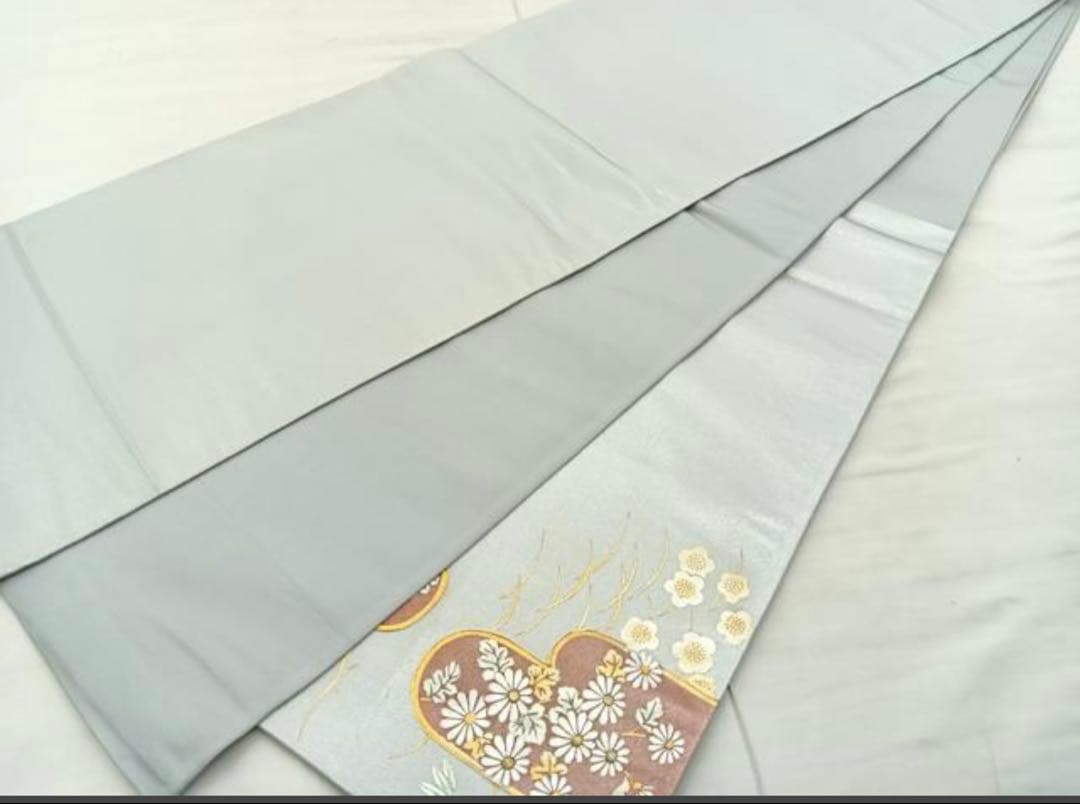 振袖 フルセット6点M〜Lサイズ赤と緑の花柄刺繍　正絹　売り切り終了