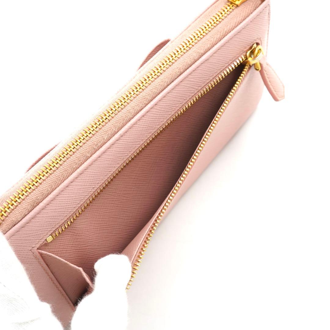 とりさん　PRADA 長財布　サフィアーノ　リボン　L字　アイコン