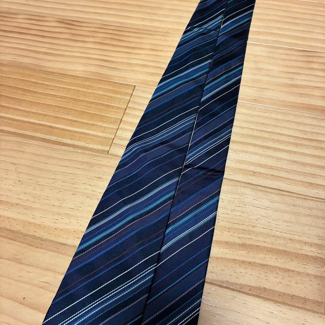 【極美品】ポールスミス ネクタイ 現行 マルチストライプ 花柄 日本製 ビジネス