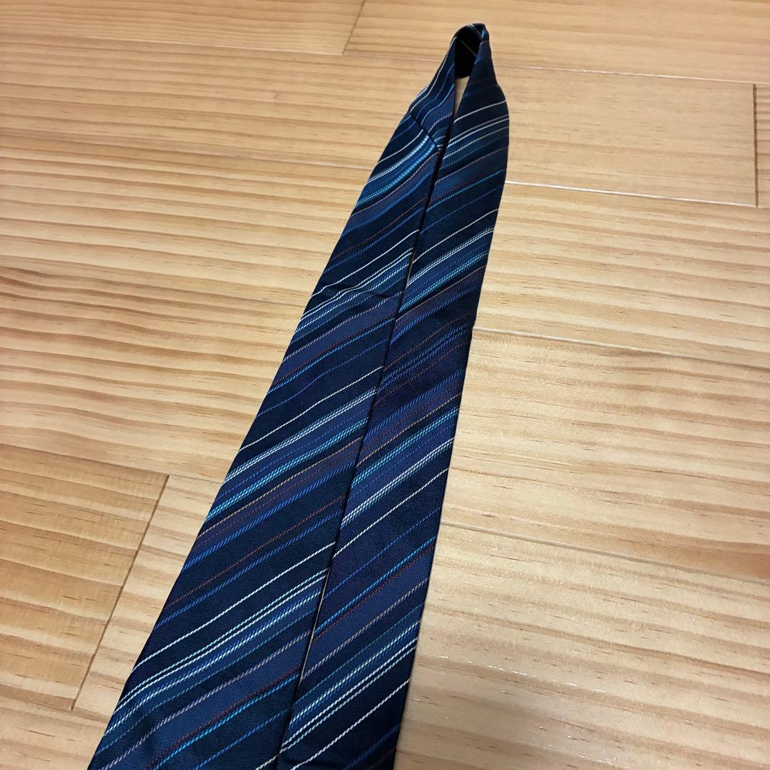 【極美品】ポールスミス ネクタイ 現行 マルチストライプ 花柄 日本製 ビジネス