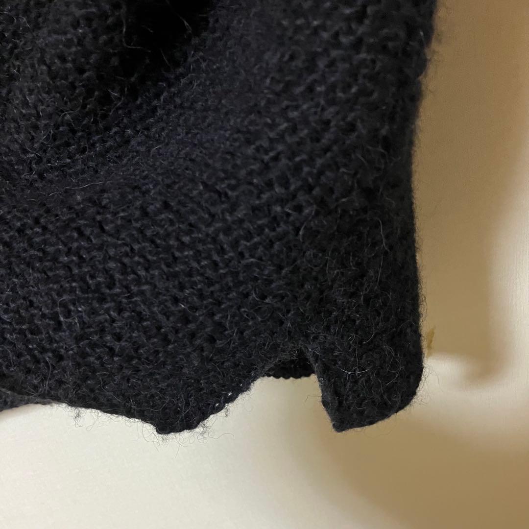 ゴーシュ アルパカウールハンドニット ベスト　ブラック