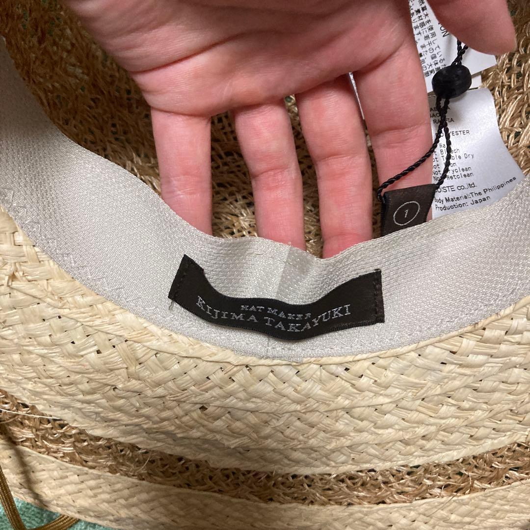 【新品タグ付】ラフィアハット　麦わら帽子　kijimatakayuki
