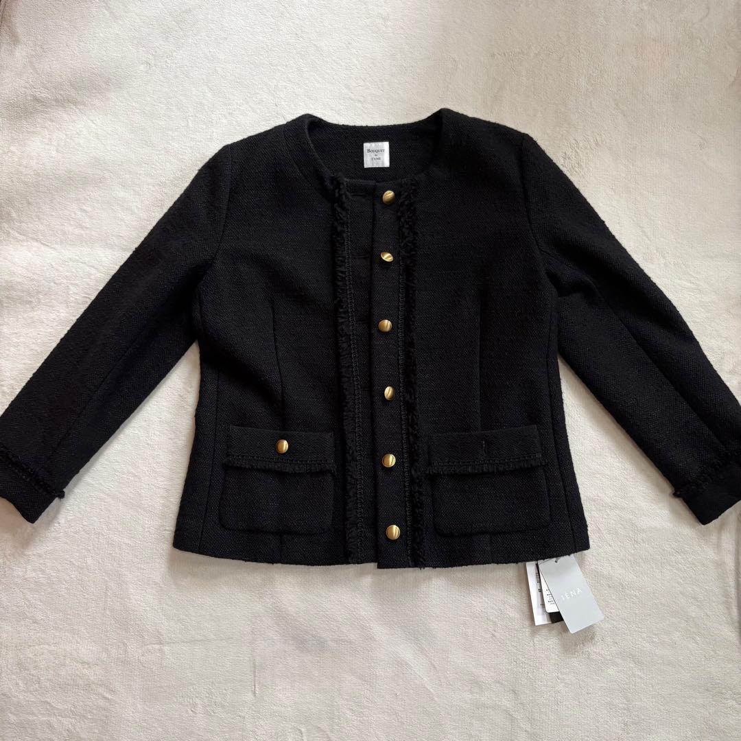 新品IENA Bouquet de L'UNE 　別注ツイードジャケット金ボタン