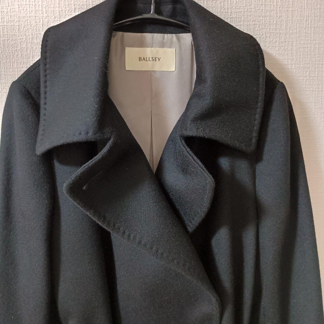 【極美品】BALLSEY カシミヤ100% ロングコート ベルト付き 黒 38